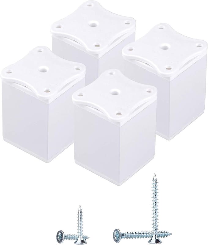 Meubelpoten - Verstelbare poten - Meubels verhogen - Hoogte verstelbaar - 40x40mm - Wit