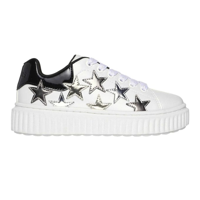 Skechers Meisjes Hiridge Platform Sneakers (Wit/Zwart)
