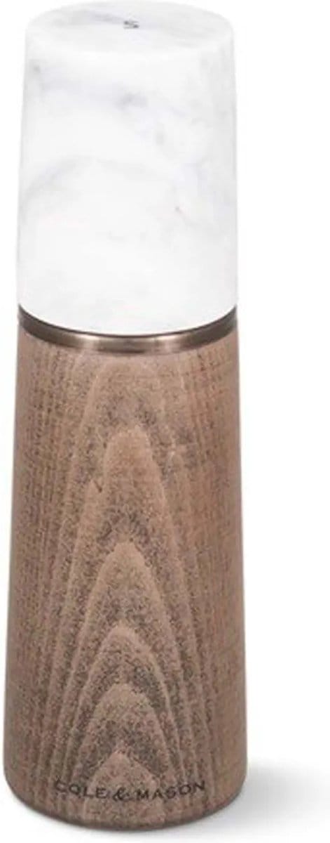 Cole & Mason Marlow Beech & Real Marble Zoutmolen - 18,5cm