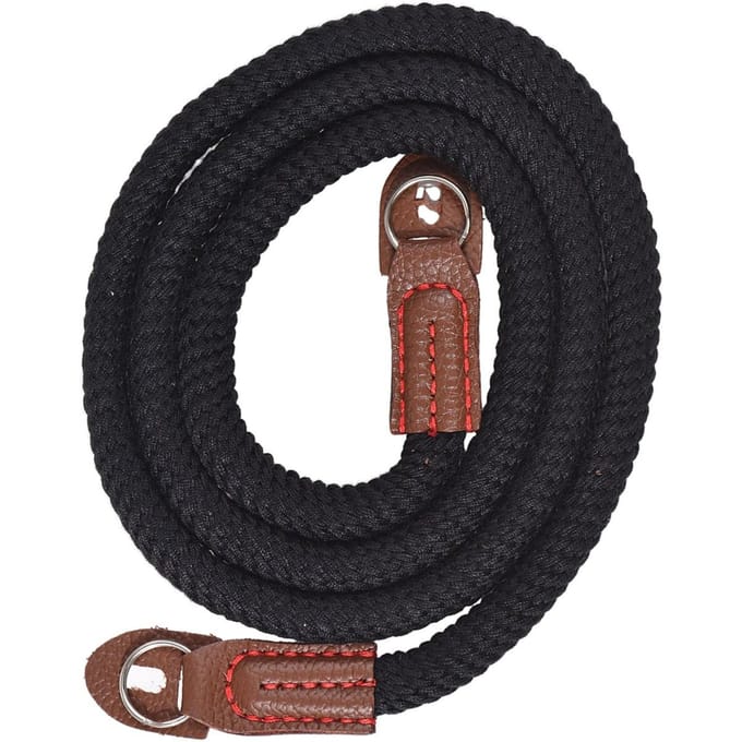 100cm camerariem camera nekriem vintage schouderriem voor SLR DSLR digitale spiegelloze camera's Black