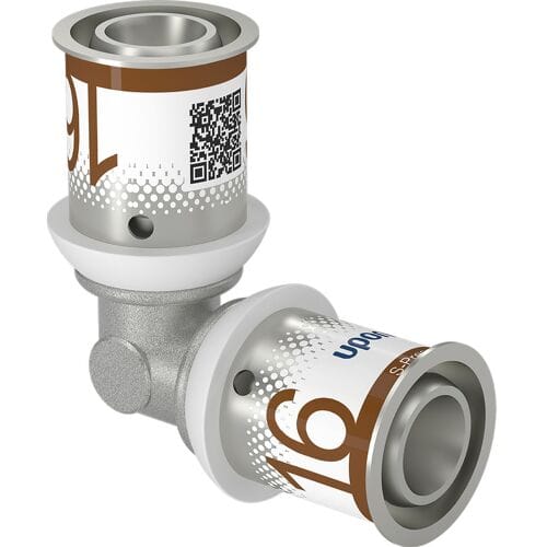 Uponor S-Press Plus pers kniekoppeling 90deg 16mm