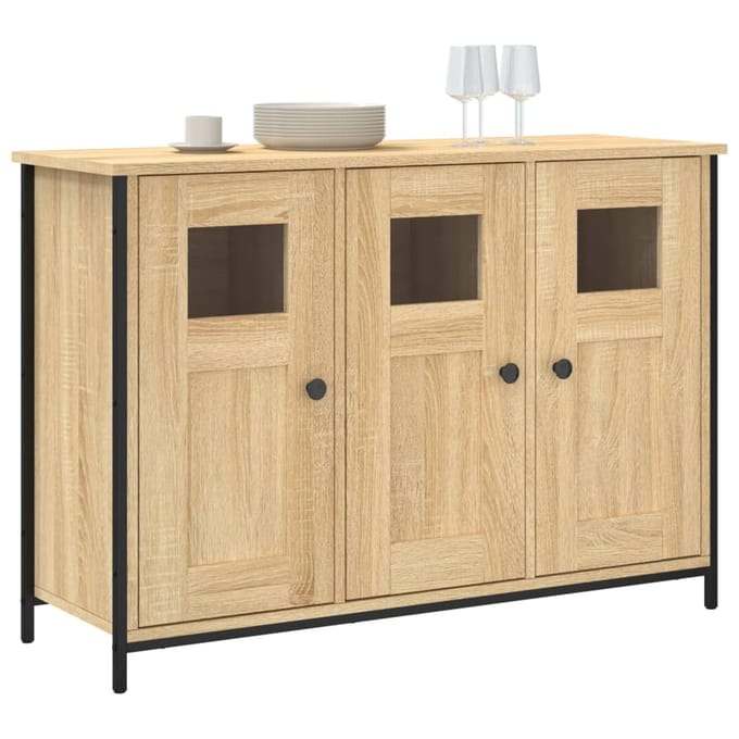 vidaXL - Dressoir - 100x35x70 - cm - bewerkt - hout - sonoma - eikenkleurig