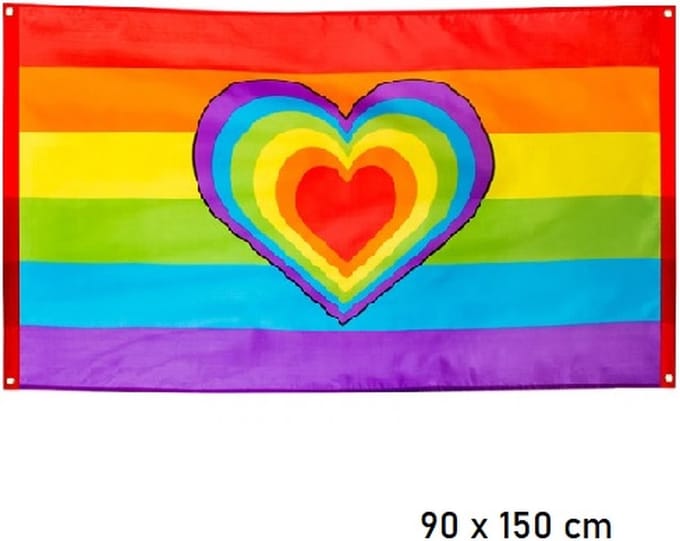 Gevel vlag regenboog love 90 x 150 cm.