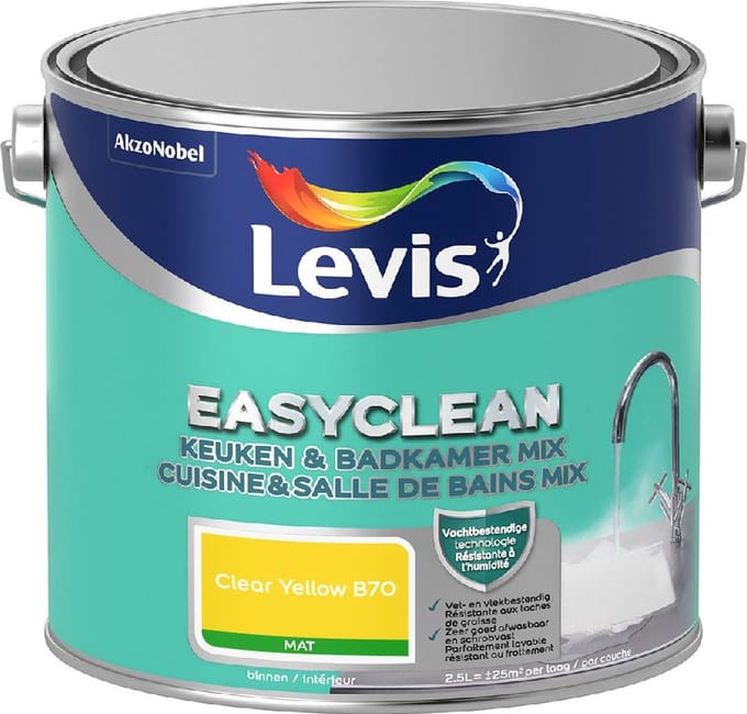 Levis - Easyclean Keuken & Badkamer Mix - Clear Yellow B70 - Mengverf - 2,5 L