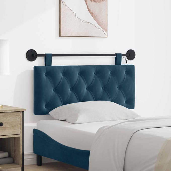 vidaXL - Hangend - hoofdbord - Blauw - Fluweel