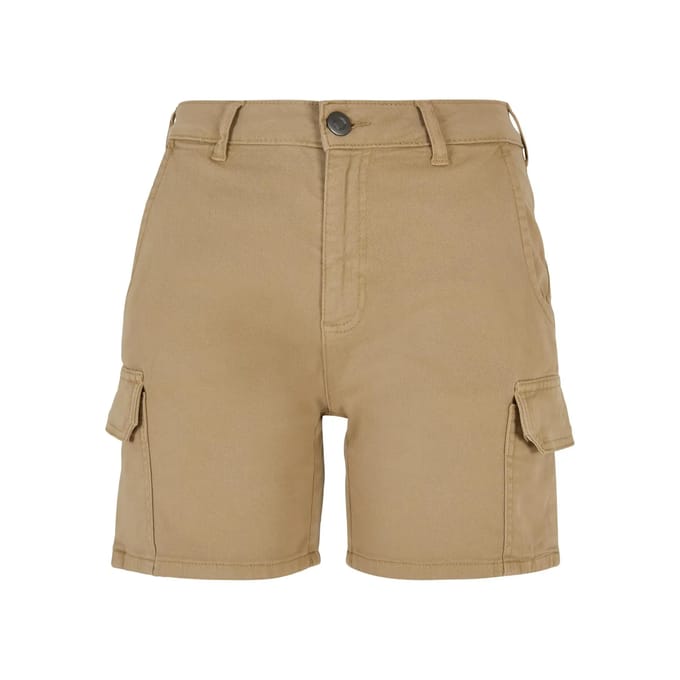 Urban Classics - High Waist Cargo Korte broek - Taille, 33 inch - Beige