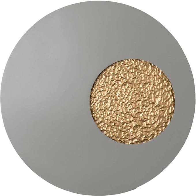 Holländer LED wandlamp Luna, grijs/goudkleurig, Ø 80 cm, ijzer