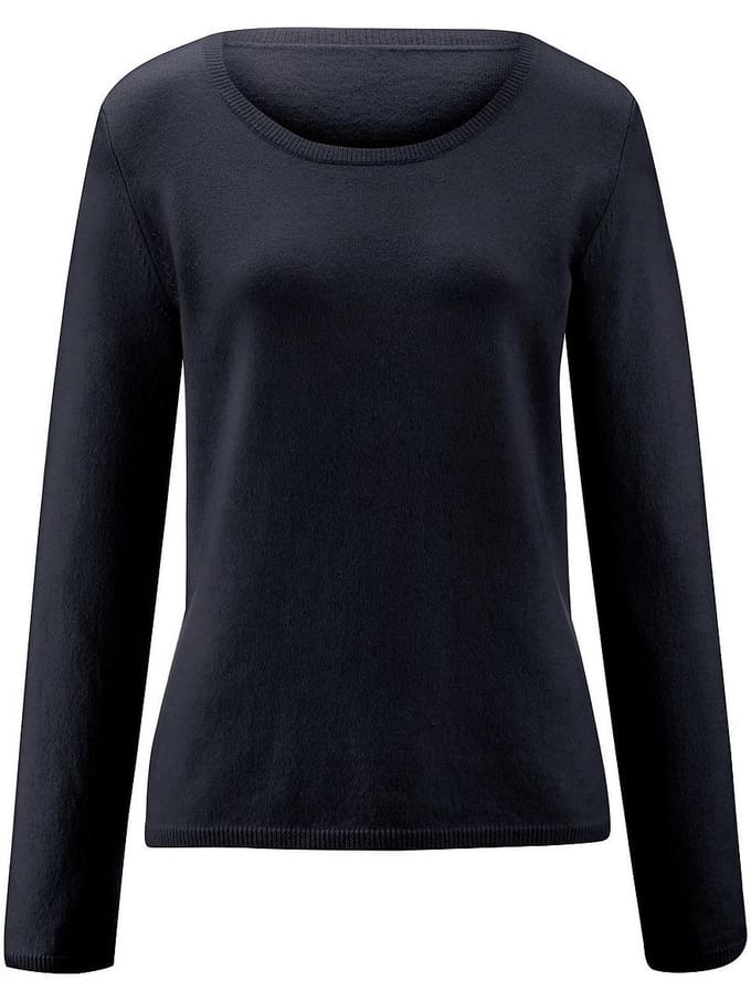 Trui 100% kasjmier ronde hals Van Peter Hahn blauw