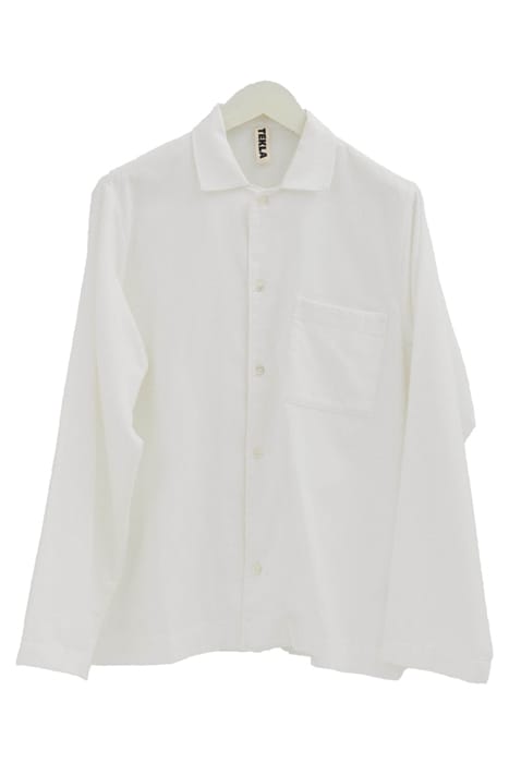 Tekla Unisex Flannel, Pyjamas Shirt Cream White Größe: M | Nachtwäsche Outlet | Unisex | Weiß