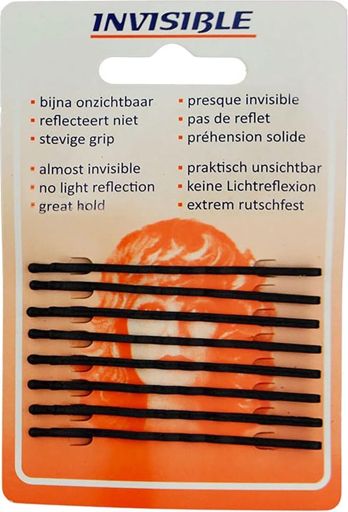 Invisible - Haarschuifjes - Zwart - Lang - 8 Stuks