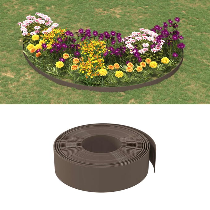 vidaXL - Tuinrand - 10 - m - 15 - cm - polyetheen - bruin