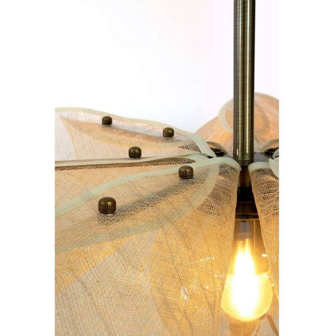Markslöjd Hanglamp Styrka, Ø 63 cm, messing/beige, bananenvezel