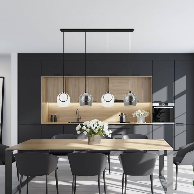 Zambelis Hanglamp 23082, 4-lamps, glas, lengte 105 cm