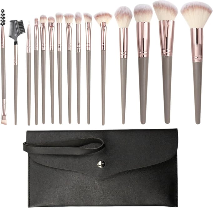 Complete Set van 15 Make-up Kwasten voor Foundation, Poeder, Contour, Oogschaduw en Blush