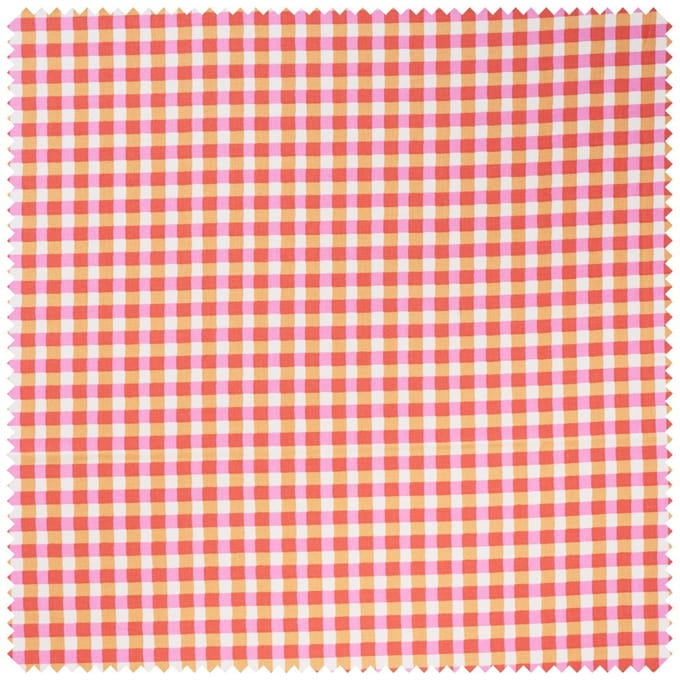 Katoenen stof "Karo Kavia Red"