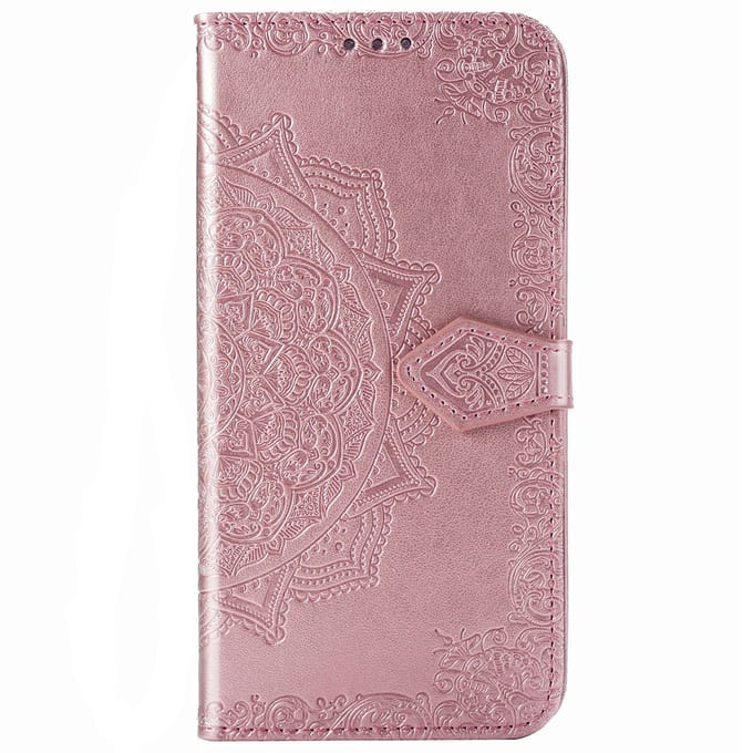 Mandala Bookcase voor de Apple iPhone 12 (Pro) - Rosé Goud
