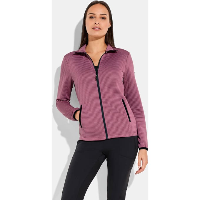 Licht vrijetijdsjack met horizontale ribstructuur - oudrosé - Gr. 38 van Goldner Fashion