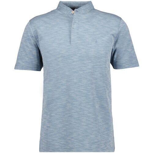 Ragman Polo Soft Knit Flame Design Stand Up Collar Blauw / male