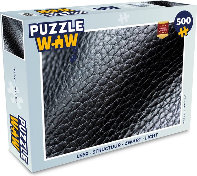 Puzzel Leer - Structuur - Zwart - Licht - Legpuzzel - Puzzel 500 stukjes