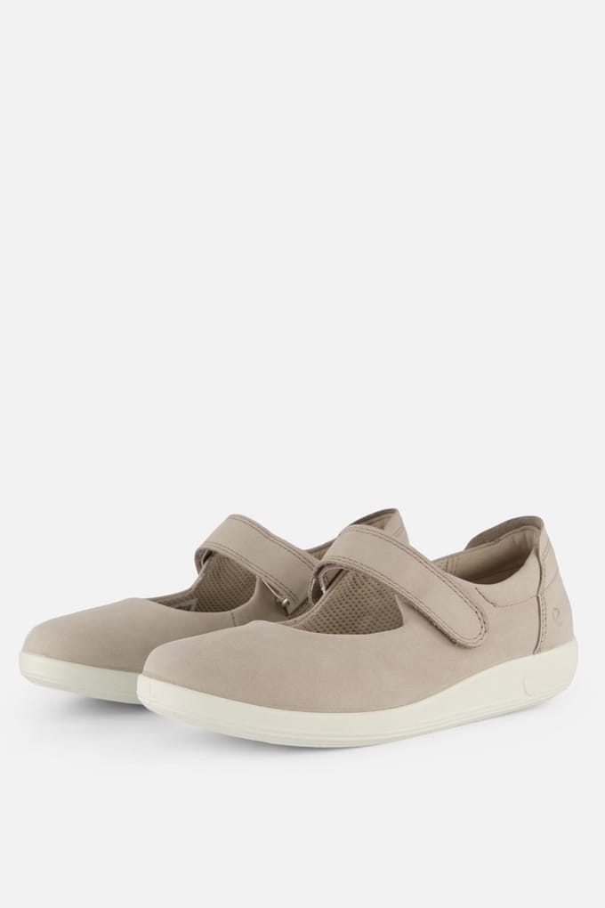 Ecco Soft 2.0 Mary-Jane beige Nubuck - Maat 39
