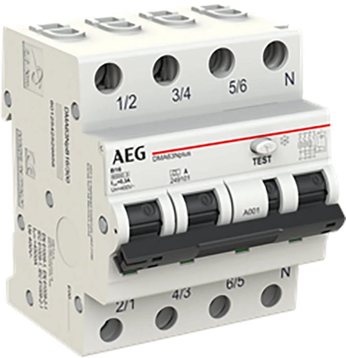 AEG aardlekautomaat 3-polig+nul 16A B-kar 300mA (DMA63NPB16/300)