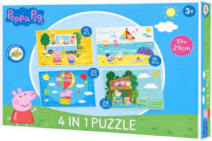 Peppa Pig Puzzel - 4 in 1 - Kinderpuzzel - 1 stuk - Peppa Pig uitvoering