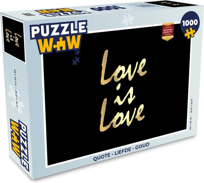 Puzzel Quote - Liefde - Goud - Legpuzzel - Puzzel 1000 stukjes volwassenen