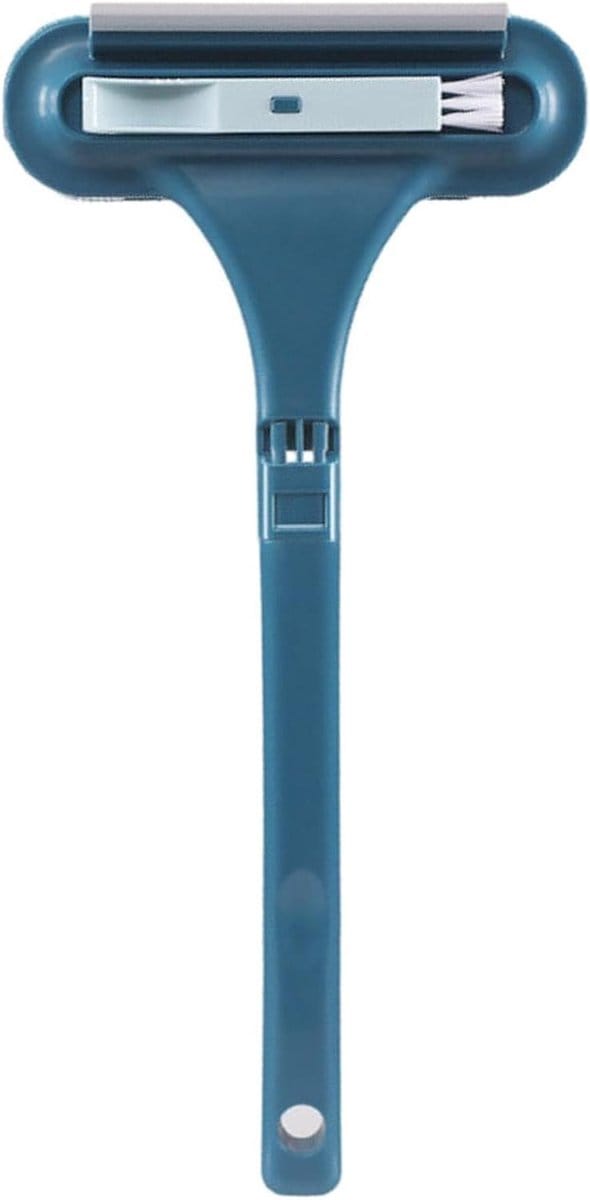 Raamscherm Cleaner - Mesh Schraper - Schermen Reinigen - Met Waterschraper - 45x23x2 cm - Blauw