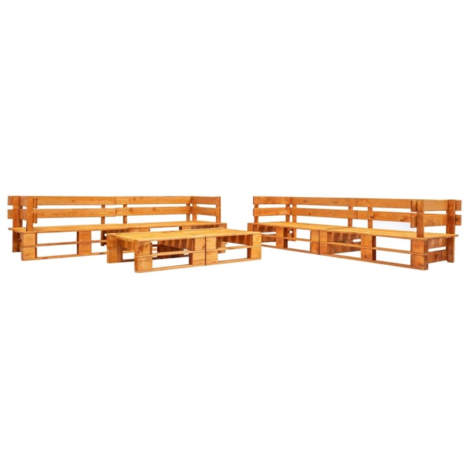 vidaXL - 6-delige - Loungeset - pallet - hout - honingbruin