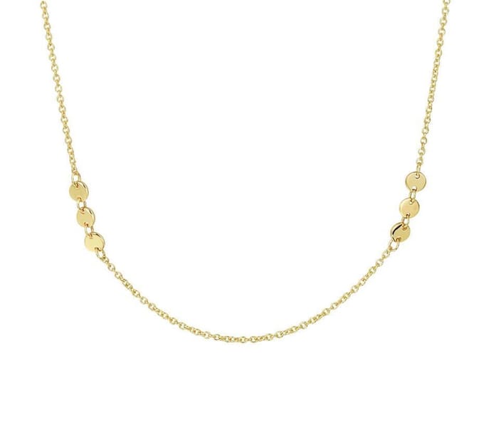 YO&NO - Ketting - Goud - Anker - Rondjes - 1,0 mm - 41 - 43 - 45 cm - 585 goud