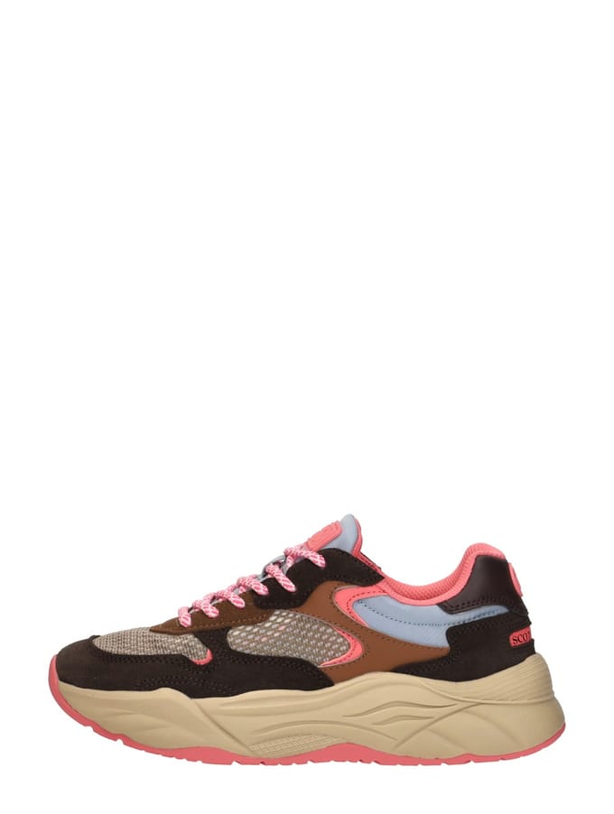 Scotch & Soda Celeste Sneakers Laag - Donkerbruin - Maat 39