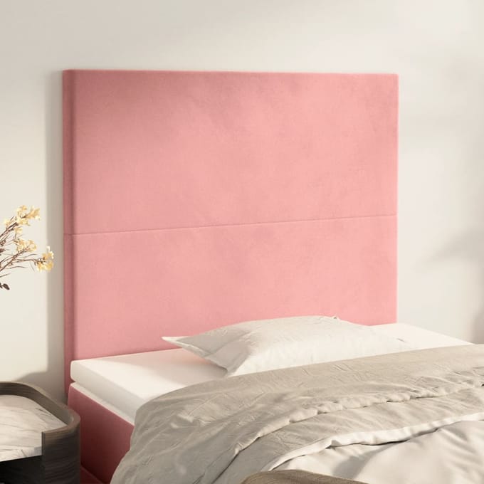 vidaXL - Hoofdbord - roze - 100x5x118/128 - cm - fluweel