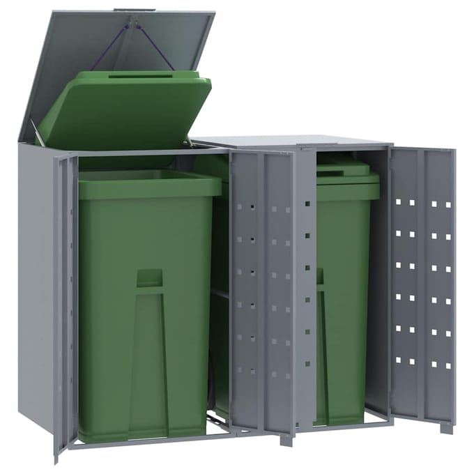 vidaXL - Containerberging - voor - 2 - containers - 138x79x117 - cm - staal - grijs