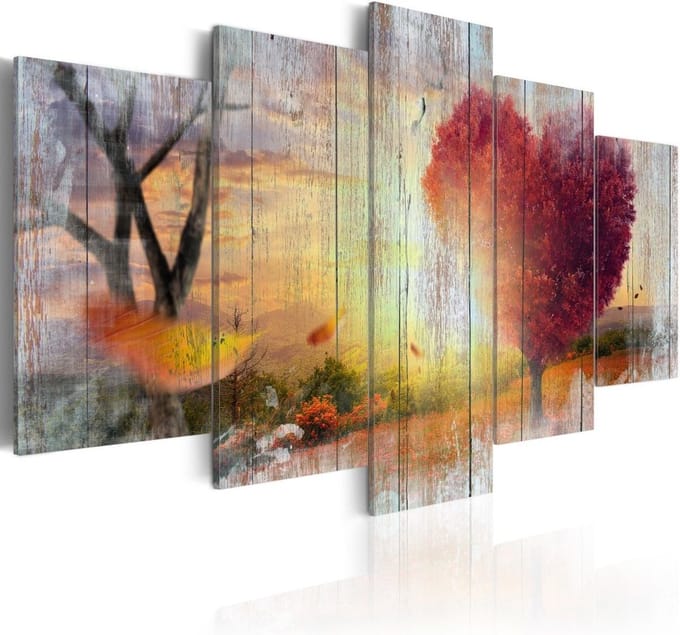 Schilderij - Verliefd op de Herfst, 5luik