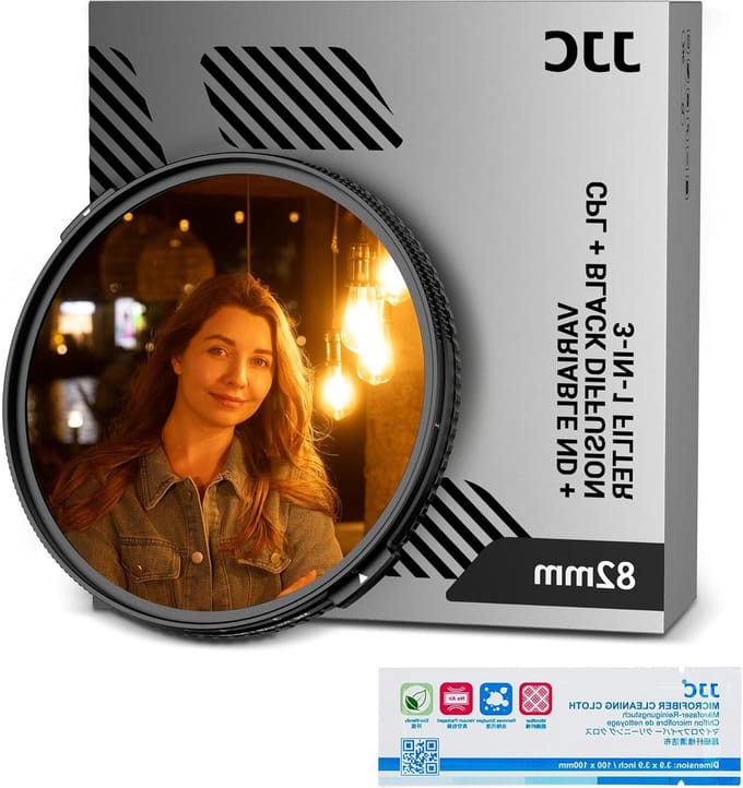 3-in-1 ND, CPL en Black Diffusion Mist Effect Filter 82mm - Variabele ND4-32, Polarisatiefilter en Zachte Mist voor Dynamische Beelden