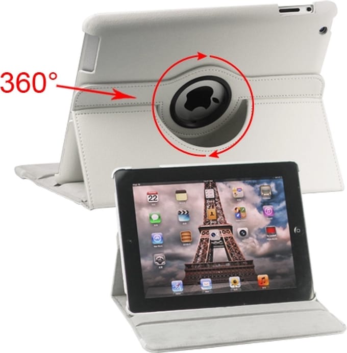 Draaibaar Stand Case iPad 2, 3 en 4 Wit