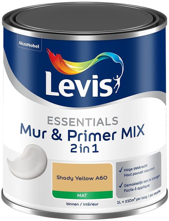 Levis - Essentials Mur & Primer Mix - Shady Yellow A60 - Mengverf - 1 L