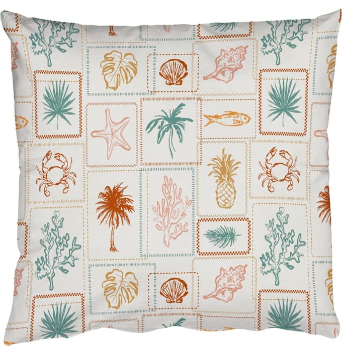 Sierkussens - Kussentjes Woonkamer - 50x50 cm - Kust - Zee - krab - Palmboom