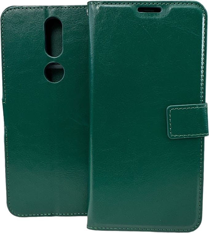 Portemonnee Book Case Hoesje Geschikt voor: Nokia 2.4 - Groen
