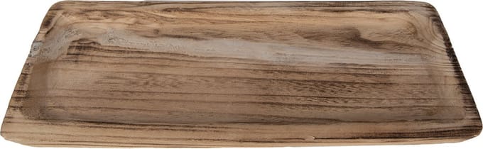 Clayre & Eef Decoratie schaal 40x17x3 cm Bruin Hout