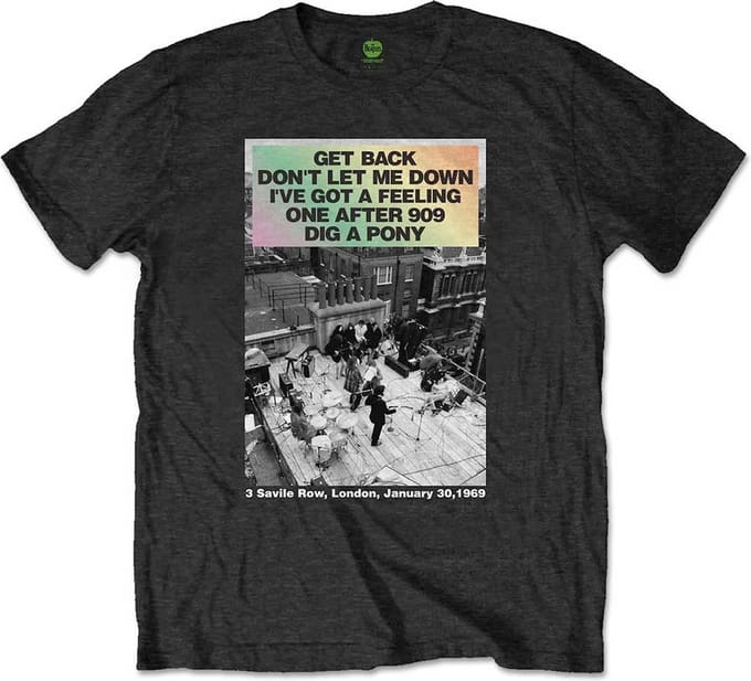 The Beatles - Rooftop Songs Gradient Heren T-shirt - M - Zwart