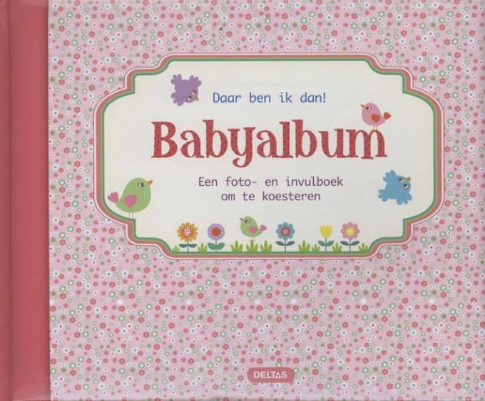 Daar ben ik dan babyalbum roze