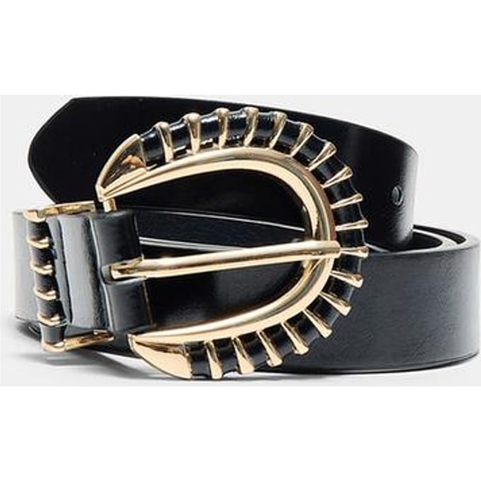 Stradivarius Riem met gevlochten gesp  Zwart 80