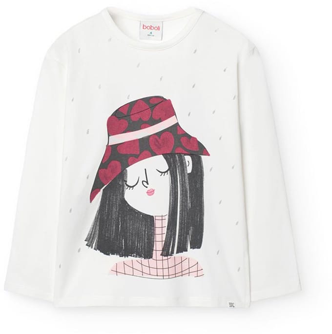 Boboli Stretch Knit T-shirt Met Lange Mouwen Wit 4 Years Meisje