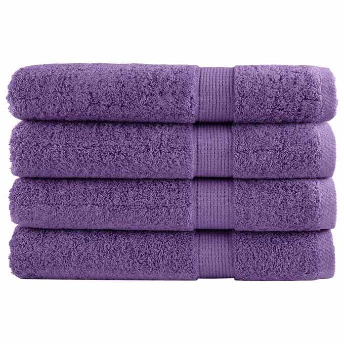 vidaXL - Handdoeken - SOLUND - 4 - st - 600 - g/m² - 100x200 - cm - paars