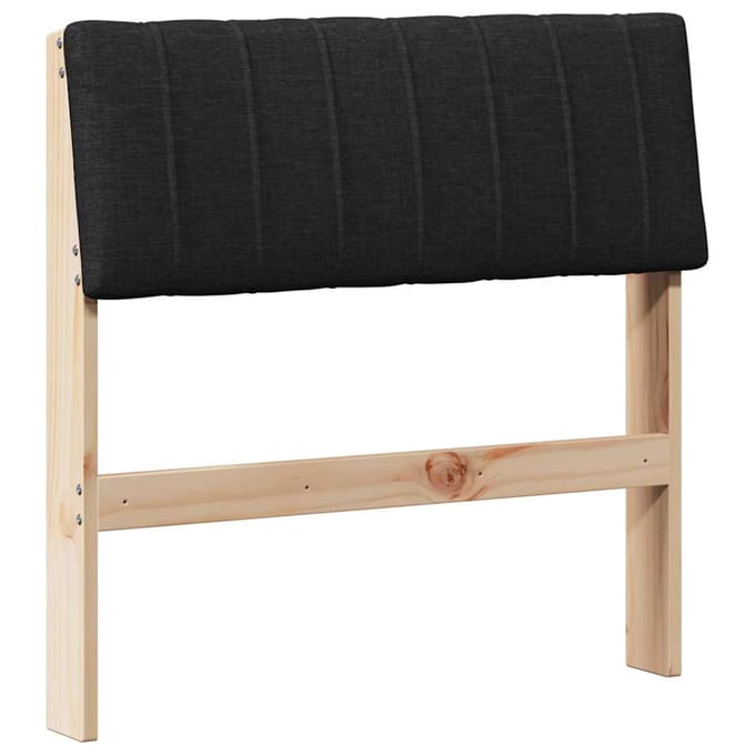 vidaXL Gestoffeerd hoofdbord Zwart 80 cm Massief grenenhout