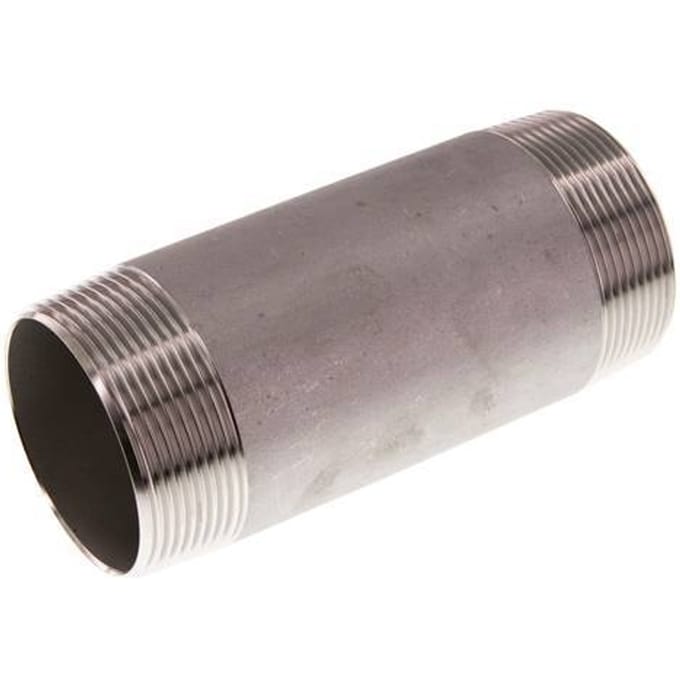 R 2'' RVS Dubbele Pijpnippel 20 Bar DIN 2982 - 130mm - FL2S-M-ST-200R-130L
