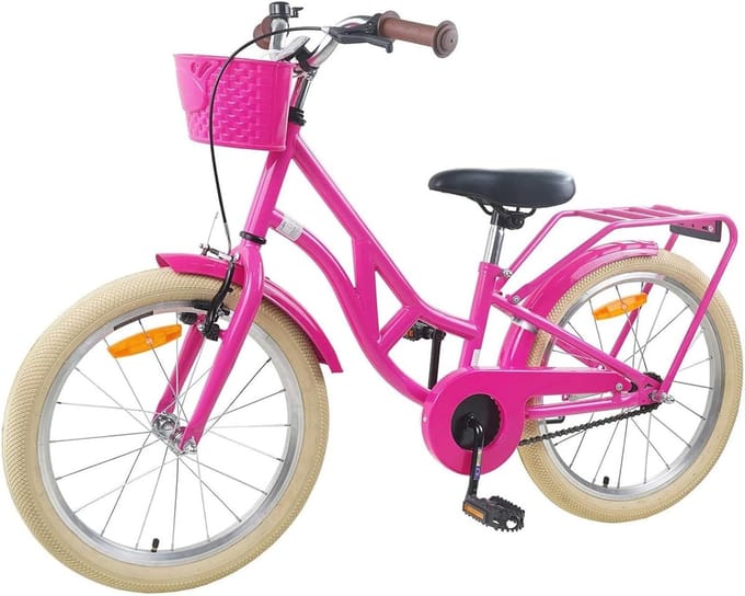Kinderfiets - Jeugdfiets - Vrije tijd - Stabiel stalen frame - 20 inch - Donkerroze