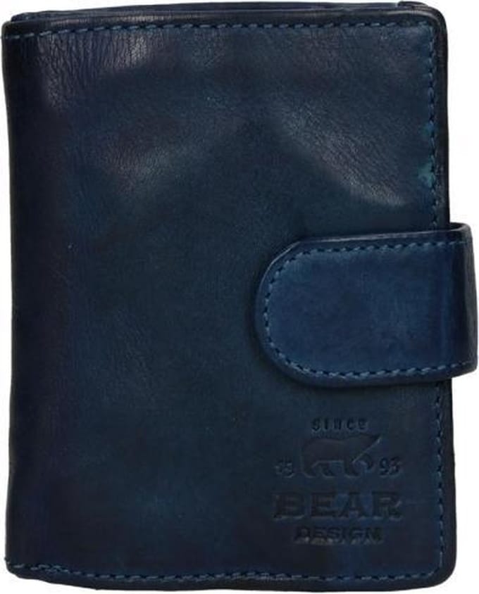 Bear Design Portemonnee met Kaarthoudervak - Blauw