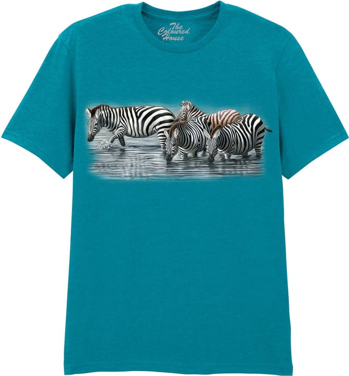 Zebra Water Hole The Coloured House T-shirt M